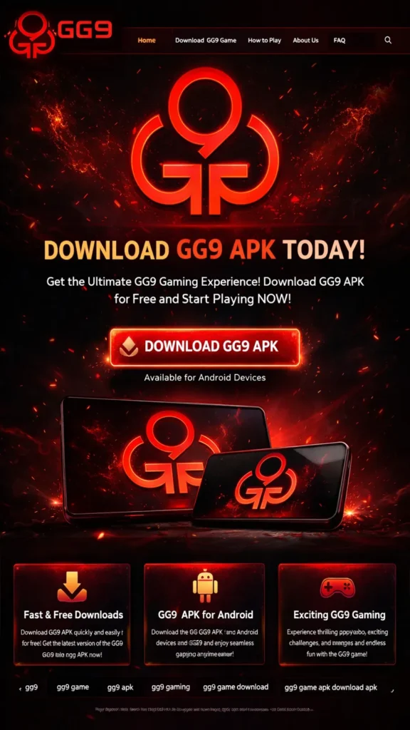 GG9 Game login screen with daily rewards and bonus offers